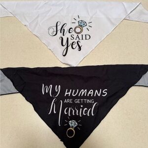 Wedding Pet Bandanas - White and Black